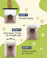 Sac de rangement pour nourriture pour chien Qiqu Custom Pet, 14/25/42 compartiments, idéal pour les voyages et le camping, imperméable