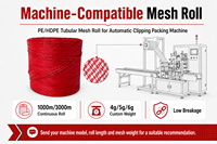 Rouleau de filet souple en PE personnalisable (longueur et poids) 1000m 3000m, sac en filet pour machine d'emballage automatique, fruits, légumes, oignons, pommes de terre