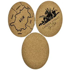 Vente chaude Sous-verres en liège rond naturel Conceptions personnalisées Paquet Rond Absorbant Impression Sous-verres en liège vierge