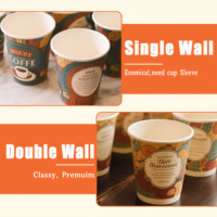 Tasses à café en papier à double paroi de qualité supérieure Taille personnalisée et isolation thermique améliorée par couleur