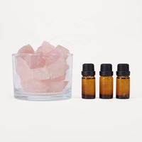Diffuseur de pierres de quartz rose personnalisé de haute qualité ensemble de désodorisants d'huile essentielle d'arôme de cristal naturel pour la maison ou le bureau