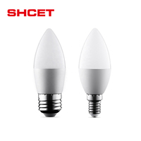 Hersteller OEM High Lumens Kunststoff Aluminium gehäuse 220V 3W 5W 7W LED Kerze Glühbirne B22 E14 Basis für den Heimgebrauch von SHCET