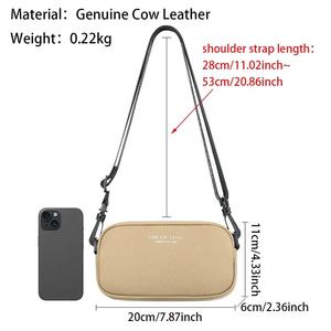 AndoBag Genuine Leather Solid Color Shoulder <b>Bags</b>, Fashion Simple Crossbody <b>Bag</b>, Women's Mobile <b>Phone</b> <b>Purse</b> 1710 - Product Image 5