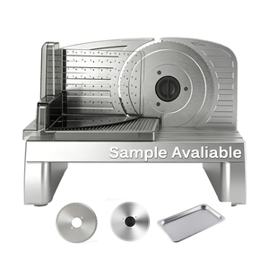 Rebanadora Eléctrica Transparente para Carne con <span class=keywords><strong>Carcasa</strong></span> Plateada, Grosor Ajustable de 0-20mm, Cortadora de Alimentos Doméstica para Pan, Carne y Queso - Product Image 1