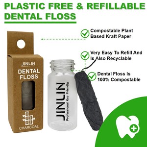 100% biodegradable orgánico personalizado bambú carbón almidón de maíz respetuoso con el medio ambiente seda Natural vegano encerado hilo Dental - Product Image 4
