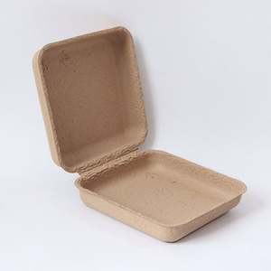 Custom Eco Friendly Biodegradable Paper Packaging <b>Box</b> Molded Container for Food Takeaway Catering Apparel Beverage Wholesale - Product Image 2