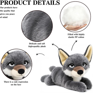 High Quality Lying Down Wolf Plush Toy Cute Stuffed Animal New Snuggly Companion for Hugs and Bedtime a <strong>Joyful</strong> Addition to <strong>Room</strong> - Product Image 3