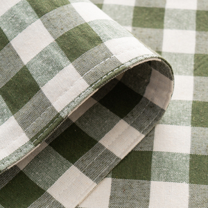 Washable 100% Cotton Yarn-dyed Chambray Green White <strong>Set</strong> of <strong>Napkin</strong> Placemat Kitchen Decor - Product Image 6