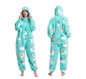 Nuevos pijamas de una pieza para hombres y mujeres Shu terciopelo de algodón con dibujos animados de aguacate ropa de casa transpirable para parejas - Product Image 2