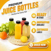 Bouteilles de jus en plastique de 12 oz, 100 pièces, contenants carrés pour boissons, contenants recyclables en PET pour lait et jus, avec bouchons, pour bar, café