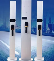Tary Nouvelle colonne de recharge pour véhicules électriques en alliage d'aluminium argenté, à poser au sol