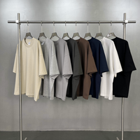 T-shirt Homme Oversize Boxy en Coton Lourd, Coupe Courte, Uni, pour l'été, Vêtement Streetwear, Idéal pour l'impression