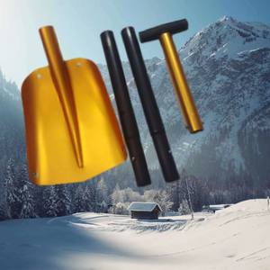 Pelle à neige portable en aluminium pour usine, 66-110 cm, avec poignée en D détachable, multifonction, pour camping et situations d'urgence en extérieur - Product Image 3