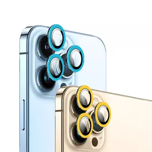 Protector de lente de cámara de teléfono móvil, cristal templado fluorescente luminoso, para iPhone 14, 13, 12, gran oferta, 2023