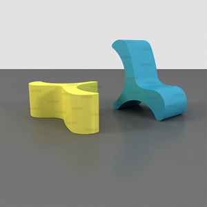 Chaise pour enfants en plastique, dossier semi-circulaire solide, utilisation en maternelle, sécurité garantie - Product Image 3