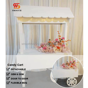 LEDA Accesorios para Fiestas de Boda, Venta Directa de Fábrica, Carrito de Dulces de Acrílico Blanco Personalizado para Exhibición de Postres - Product Image 3