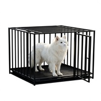 Cage de transport pour animaux de compagnie en tube carré robuste, design mobilier, pour chiens de taille moyenne/grande, vente en gros transfrontalière