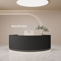 Bureau de réception moderne en MDF au design luxueux avec éclairage LED, taille personnalisée pour salon de beauté et supermarché