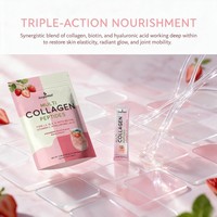 OEM AegleWell Multi Collageen Peptide Stick Poeder, Aardbei Mojito smaak, Gehydrolyseerd collageen met Biotine VC Hyaluronzuur