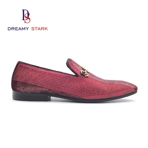 Vintage Handmade, Wine <b>Red</b> <b>Sequins</b>, Custom Logo, the Shoe Body Is Covered with Small Diamonds. - Product Image 3