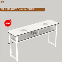 Table de manucure multifonctionnelle personnalisable avec port de connexion pour machine d'aspiration des ongles, nouvelle conception pour salon de manucure