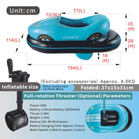 OUTAFUN Voiture tamponneuse gonflable motorisée pour piscine, avec flotteur tubulaire pour lac, en PVC, 1 passager adulte, jouet aquatique pour divertissement aquatique