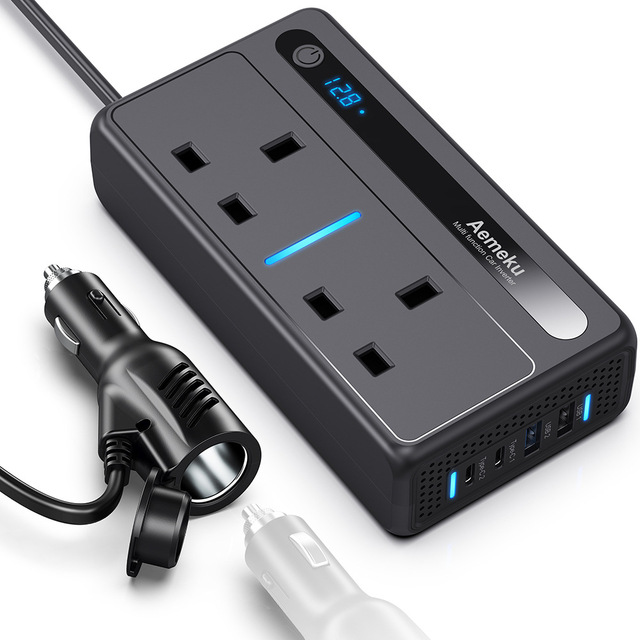 300W UK Standard Car Socket Cross-Border Electric Inverter with Pd Fast Charging Technology QC3.0 Function for Car Charging