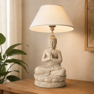 <b>Buddha</b> Table Lamp Natural <b>Stone</b> Modern Design Durable Eco-Friendly for Living Room Farmhouse Home Office - Product Image 6