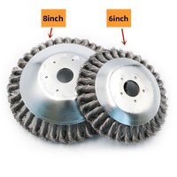 Roue de désherbage à roulement en fil d'acier torsadé de 8 pouces, accessoire pour tondeuse à gazon, décapant de rouille, pour machines agricoles et récolteuses