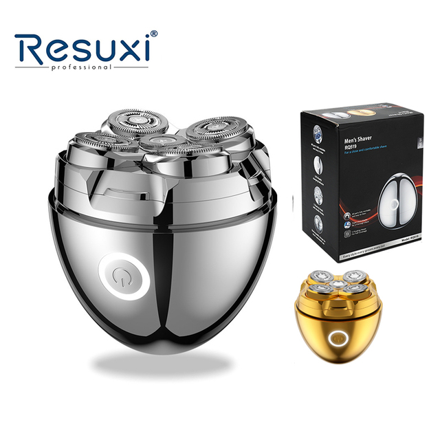 New Resuxi RQ-519 Head Rotary Magnetic Shaver Waterproof Electric Bald Head Razor Egg Shape 1200mAh Lithium Battery USB-C