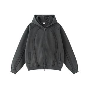 Fábrica de Ropa para Hombre, Sudadera con Cremallera y Forro Polar Personalizada, Sudadera Moderna de 360G, Ropa Casual Americana, Logotipo Bordado de Alta Calidad - Product Image 2