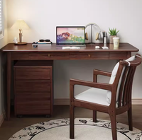 Bureau en bois de noyer, style luxe léger, haut de gamme, simple et moderne, amovible et installable, adapté à un usage domestique et commercial, bureau sain