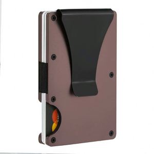 X1223 New Custom Print Rfid Wallets Anti-theft Brush Slim Security Men Money <b>Clip</b> <b>Spring</b> Aluminum Alloy Card Holder With a Metal - Product Image 4