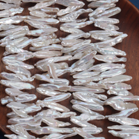 Perles d'eau douce baroques en forme de lune, blanches, de qualité supérieure AAAA, en vrac, pour la fabrication de bijoux