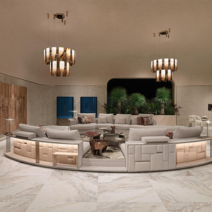 Furniture Supplier Italian Luxury Beige Fabric C-Shape Curved Villa Luxury Set Furniture VL IPE-SF-12-BABYLON RACK Luxury Living - Product Image 1