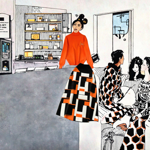 ชุดลำลองฤดูหนาวสำหรับผู้หญิง เสื้อและกระโปรงเอวสูงปักลายตัวอักษร ชุดเสื้อผ้าสไตล์อเมริกัน ขายส่ง - Product Image 3