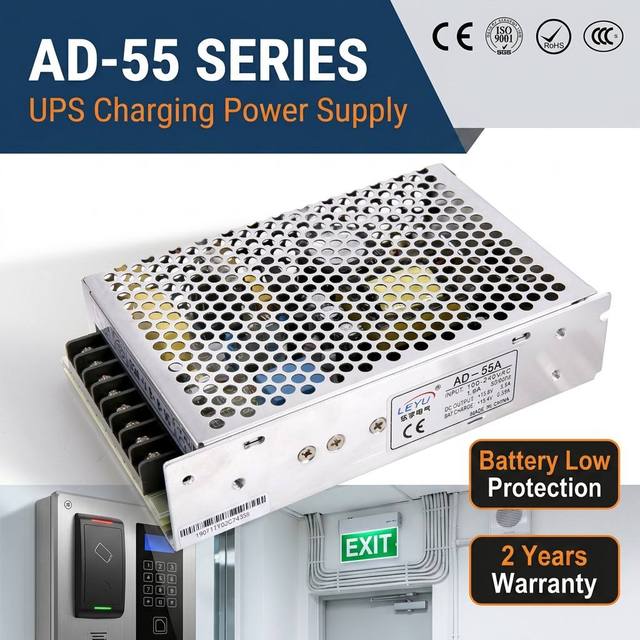 AD-55A DC UPS 12V Mini Power Supply Battery Charger 55W 13.8V 3.5A Single Aluminum Housing 2-Year Warranty CE RoHS for