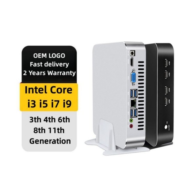 OEM Intel Core I3 I5 I7 3th 4th 6th 8th Gen I9 9th 11th Gen Dual Core PC Mini Computer Linux Win-10 Mini PC Desktop Comput Micro