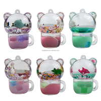 Porte-clés personnalisé en forme de crème glacée liquide avec paillettes flottantes, breloques 3D transparentes, cadeau promotionnel original