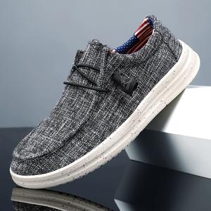 Fashionable new style best-selling embroidered linen upper supportive and breathable men's walking and casual shoes - Product Image 2