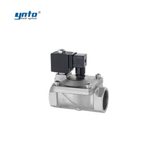 YNTO katup Solenoid dioperasikan <span class=keywords><strong>Pilot</strong></span> baja tahan karat, 1 \ "biasanya tertutup 220V AC/12V 40mm Solenoid untuk Media Gas - Product Image 1