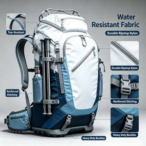 Sac à dos de randonnée unisexe léger et imperméable, grande capacité 45+8L, idéal pour le camping, les voyages, la randonnée et l'alpinisme - Product Image 4