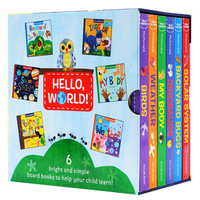 Hello World Édition anglaise, Coffret de 6 livres cartonnés gaufrés, Reliure parfaite, Couverture rigide, Apprentissage précoce, Papier fantaisie, Pour les 3-6 ans