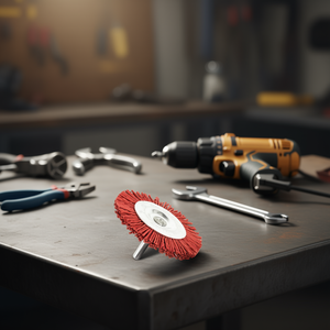 Ttake Nylon Circular Brush 80mm Red 6mm Shaft 4500rpm <b>Abrasive</b> <b>Tool</b> - Product Image 3