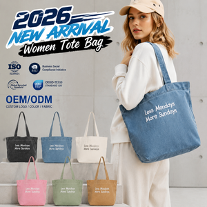 Bolsas de Tela Personalizadas para Mujer, Bolsas de Compras con Logotipo Bordado en Algodón, Bolsas Reutilizables Ecológicas para el Día a Día - Product Image 1