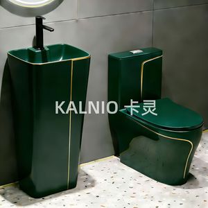 Sanitari per Esportazione Transfrontaliera, WC in Ceramica Monoblocco con Lavabo, Scarico a Pavimento, Design di Lusso Leggero - Product Image 4