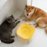 Bol à eau pour animaux de compagnie avec structure flottante à disque flottant, pour chat et chien