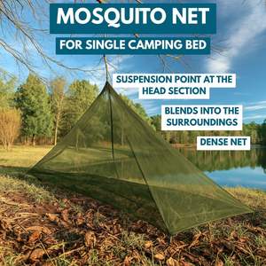 Mosquitera para exteriores, mosquitera para cama <span class=keywords><strong>de</strong></span> camping, mosquitera verde con bolsa <span class=keywords><strong>de</strong></span> almacenamiento, 4 estacas para el suelo, tienda <span class=keywords><strong>de</strong></span> campaña individual. - Product Image 6