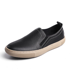 Mocassins en cuir véritable à bout rond pour hommes, semelle extérieure en caoutchouc légère, semelle intermédiaire en EVA, chaussures décontractées toutes saisons - Product Image 5