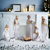 Vente en gros de nouvelles décorations de noël personnalisées résine jésus naissance cheval creux scène Anime maison artisanat ornements de bureau pour